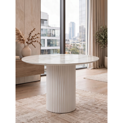 Стол "Теон" керамический (белый глянцевый) 